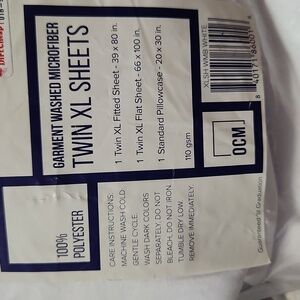 New!!! "OCM" 3 pc. White twin XL sheet set